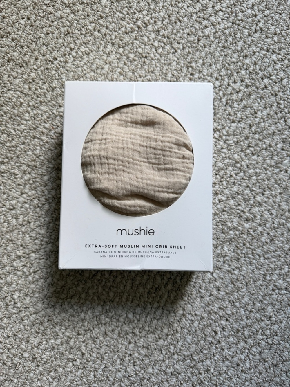 Mushie Extra-Soft Muslin Mini Crib Sheet - Fog
